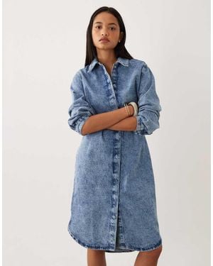 ASOS Denim Shirt Midi Dress - Blue