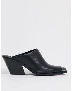 Bronx – Western-Mules aus schwarzem Leder mit Zehenkappe
