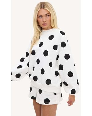 Loavies Heart Of The Moment Jumper With Polka Dots - Natural
