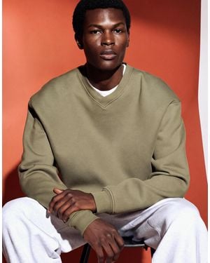 ASOS Relaxed V Neck Sweatshirt - Green