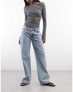Daisy Street Vaqueros Boyfriend De Talle Bajo - Azul