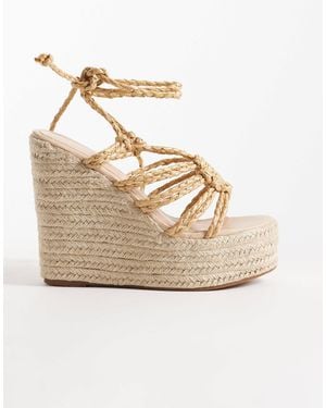 SEQWL Espadrilles compensées à brides et talon haut - naturel - Neutre