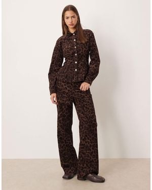 JJXX Co-ord Cord Wide Leg Pants - Brown