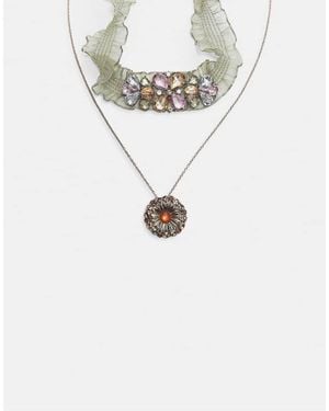 Stradivarius Set Di 2 Collane Choker - Bianco