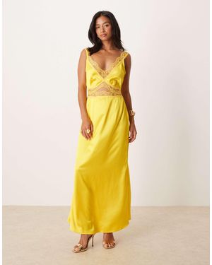 Never Fully Dressed Petite Mimi Slip Midaxi Dress - Yellow