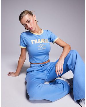 Kaiia – france – knapp geschnittenes, sportliches t-shirt - Blau