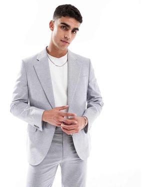 ASOS Linen Mix Slim Suit Jacket - White