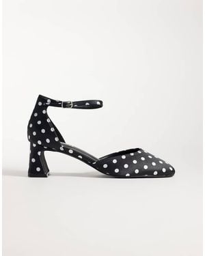Glamorous Heeled Mary Janes - White