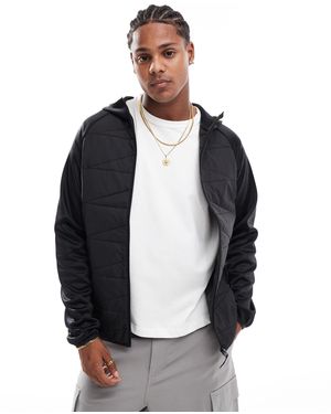 Only & Sons Multi Texture Padded Jacket With Hood - Blue