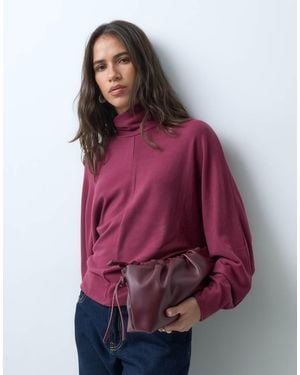 ASOS Supersoft Top Met Gedrapeerde Col En Vleermuismouwen - Rood
