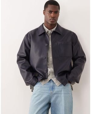 ASOS – kunstleder-hemdjacke - Blau