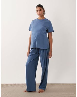 ASOS Asos Design Maternity Mix & Match Cotton Pyjama Pants - Blue