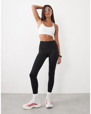 4505 Leggings Da Palestra A Vita Alta Senza Cuciture Neri - Bianco