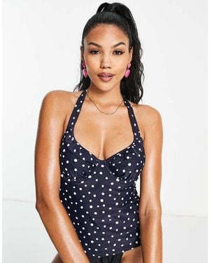 Figleaves Fuller Bust Sorrento Underwire Tummy Control Tankini - Blue