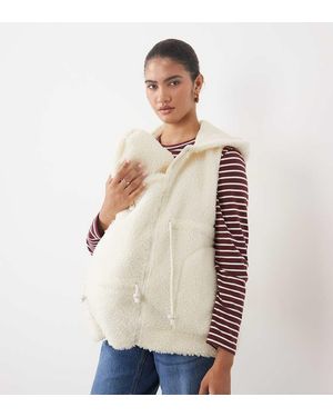 Mama.licious Mamalicious Maternity 3-In-1 Teddy Fleece Gilet - Naturel