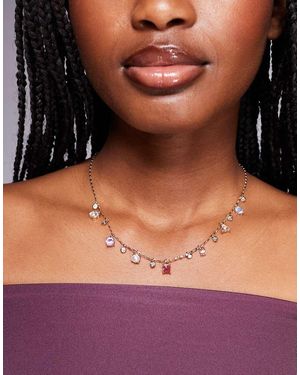 ALDO Gavabriria Pastel Gem Charm Necklace - Purple