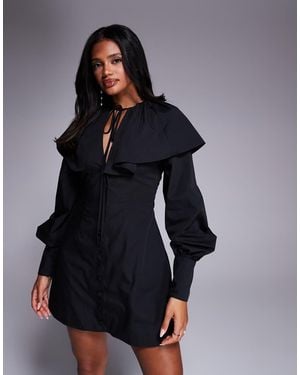 ASOS Pleated Collar Mini Dress - Blue