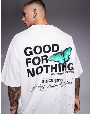Good For Nothing Fruit Graphic Back T-Shirt - White