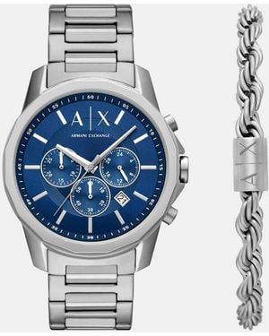 ARMANI EXCHANGE Chronograph Stainless Steel Gift Set - Blue