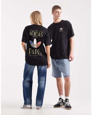 adidas Originals Art Deco Paris Trefoil Logo T-Shirt - Blue