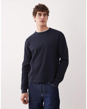 ARKET Waffle Long Sleeve T-shirt - Blue