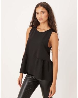Gina Tricot Sleeveless Peplum Top - Black