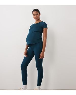 4505 Maternity Icon Active Bum Sculpt High Waist Gymlegging Met Binnenzak - Blauw