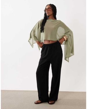 ASOS Fine Knit Sheer Poncho - Green