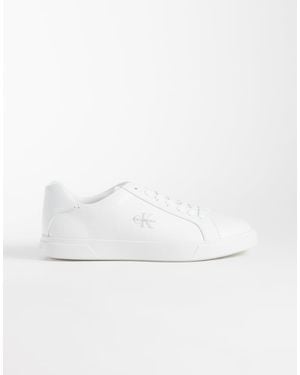 Calvin Klein Leather Low Profile Cupsole Trainers - White