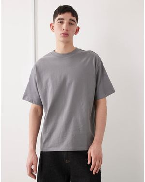 Weekday Boxy Oversized Fit Heavyweight Jersey T-shirt - Gray