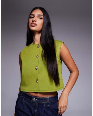 ASOS Chaleco De Corte Cuadrado Con Hombros Anchos De - Verde