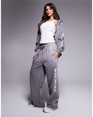 Good For Nothing Motif Panel Detail Relaxed Straight Leg Trackies - Purple