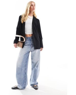 ASOS – locker geschnittener anzugblazer aus jersey - Blau