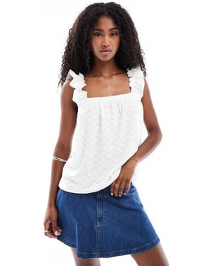 Vero Moda Shirred Strap Cami Top - White