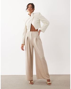 ASOS Co-ord Deep Waistband High Waist Wide Leg Pants - White