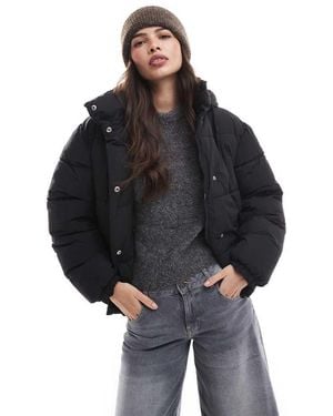 Pimkie Gewatteerd Jack Met Capuchon Met Trekkoord - Zwart