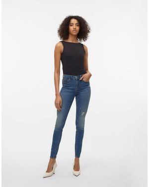 Vero Moda Vaqueros Azul Medio De Corte Pitillo De