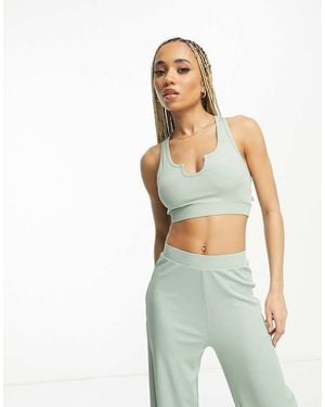 HIIT Rib Lounge Cami-green - White