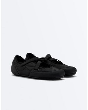 Oysho Nylon Sport Ballet Flat - Black