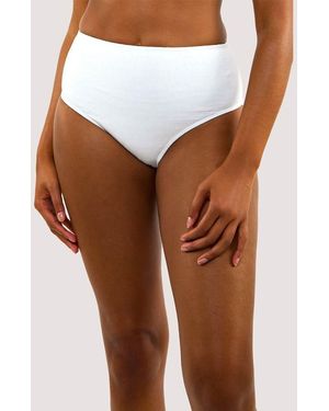 Peek & Beau Textured High Waisted Bikini Bottom - White