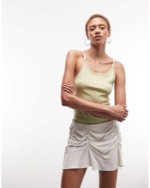 Weekday Mini Skirt With Gathered Hook And Eye Detail - White