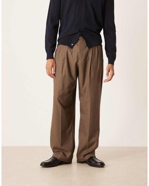 ASOS Smart Wide Leg Pants - Brown