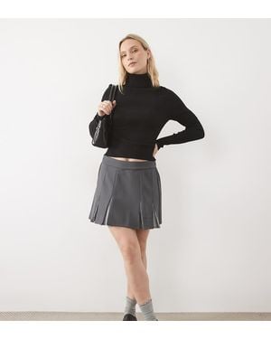 Vero Moda Hoge Taille Geplooide Minirok - Zwart