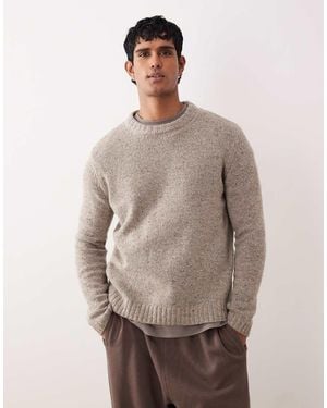 ARKET Wool Alpaca Crew Neck Relaxed Fit Jumper - Brown