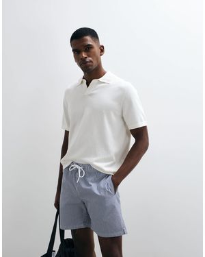 Mango – klassische seersucker-shorts - Weiß