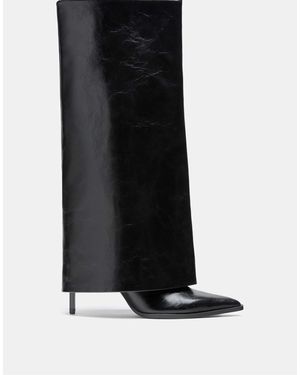 Stradivarius Overknee-stiefel zum umschlagen - Schwarz