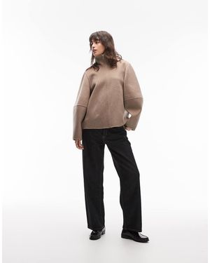 & Other Stories Funnel Neck Wool Bomber Jacket - Natural