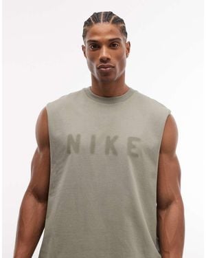 Nike Athletic Club Chest Logo Tank Top - Brown