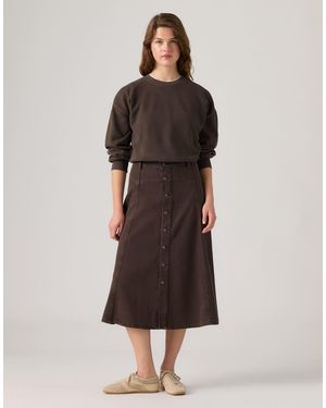 Levi's Yoked Western Button-Down Midi Skirt - Brown