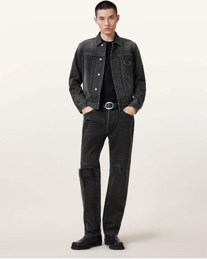 AllSaints – reid – jeans im used-look - Schwarz